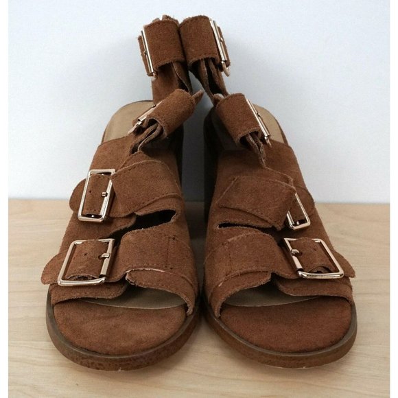 BUCKLE Rag & Co Brown Suede Strappy Sandals Heels - Picture 3 of 8